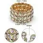CrazyPiercing Stretch Bracelet Bridal Rhinestone Bangles Statement Wedding Bracelet Jewelry for Women
