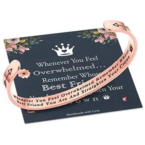 Whenever You Feel Overwhelmed Remember Whose Straighten Your Crown Bracelet, Engraved Inspirational Bracelets Personalized Gift for Mom, Daughter, Granddaughter, Sister, Best Friend, Women and Girls