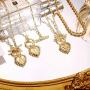 IEFWELL Gold Necklaces for Women Girls, 14K Gold Plated Heart Pendant Gold Chain Necklaces for Women Layering Necklaces for Girls Jewelry