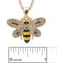 ESPY Crystal Embedded Yellow and Black Flying Bumble Bee Necklace