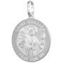 Sterling Silver St Barbara Medal Necklace 3/4 inch Round Italy 0.8mm Chain