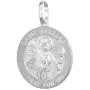 Sterling Silver St Barbara Medal Necklace 3/4 inch Round Italy 0.8mm Chain