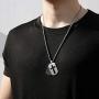 P. BLAKE Stainless Steel Dog Tag Cross Necklace for Men Boys Lord’s Prayer Pendant with Wheat Chain 24 Inches