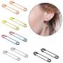 TOPBRIGHT 5 Pairs Stainless Steel Stylish Cartilage Earrings Punk Goth Safety Pin Earrings for Mens Women