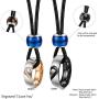 YADOCA 4Pcs Couple Necklace Bracelets Matching Set for Women Men Stainless Steel Couples Rope Pendant Heart I Love You CZ Promise Rings Necklace His Hers Bracelet Lovers Valentine Gift