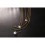 Mealguet Jewlery 3 Layers Multilayer Cubic Zirconia Charm Lariat Sexy Long Chain Y Necklace Dangle Earrings Jewelry Set