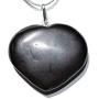 Zenergy Gems Charged Natural Himalayan Gemstone Crystal Puffy Heart Pendant Necklace + 20'' Silver Chain + Selenite Charging Heart [Included]
