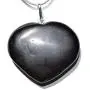 Zenergy Gems Charged Natural Himalayan Gemstone Crystal Puffy Heart Pendant Necklace + 20'' Silver Chain + Selenite Charging Heart [Included]