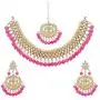 SANARA Indian Bollywood Traditional Pink Kundan and Pearl Made Bridal Designer Jewelry Choker Necklace Set for Women & Girl Jewelry SANARA Indian Bollywood Traditional Pink Kundan and Pearl Made Bridal Designer Jewelry Choker Necklace Set for Women & Girl Jewelry
