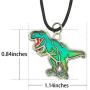 Fun Jewels Handmade T-Rex Dinosaur Pendant Color Change Mood Necklace For Boys Girls Animal Jewelry