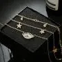 Yalice Dainty Layered Blue Evil Eye Pendant Necklace Chain Crystal Star Dangle Necklaces Water Drop Jewelry for Women and Girls