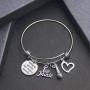 TOGON Music Gift Where Words Fail Music Speaks Music Charm Bangle Bracelet Guitar Pick Music Lovers Jewelry Music Teacher Gift