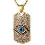 AsAlways Men & Women 18K Gold Eye of Horus Egypt Charm Jewelry Dog Tag Good Luck Success Amulet Friendship Cross pendant