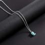 Gortin Choker Layer Necklace Boho Turquoise Pendant Necklaces Beads Chain Jewelry for Women and Girls (Silver)