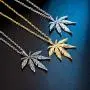 IFUAQZ Stainless Steel Hip Hop Marijuana Weed Leaf Tag Pendant Necklace for Men Women Free 24inch Chain IFUAQZ Stainless Steel Hip Hop Marijuana Weed Leaf Tag Pendant Necklace for Men Women Free 24inch Chain