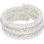 EVER FAITH Wedding Layers Cream Ivory Color Simulated Pearl Strand Bracelet Clear Austrian Crystal EVER FAITH Wedding Layers Cream Ivory Color Simulated Pearl Strand Bracelet Clear Austrian Crystal