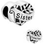 CharmSStory I Love You My Wife Sister Grandma Heart Sterling Silver Beads Charm For Bracelets