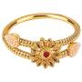 Efulgenz Fashion Jewelry Indian Bollywood 14 K Gold Plated Faux Pearl Kundan Rhinestone Floral Bracelet Bangle