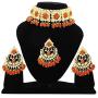 Finekraft Indian Meena KUNDAN Bridal Wedding Designer Gold Plated Pearls Necklace Jewelry Set