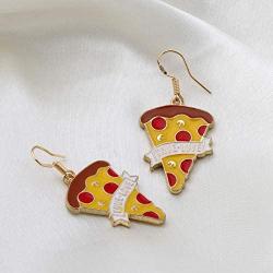 SEIRAA Pizza Earrings Pizza Lover Gift Mini Food Jewelry Friendship Gift Miniature Pizza Slice Post Earrings Pizza Jewelry