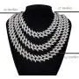 SONGCHANGJEWELRY Iced Out Chain Necklace for Men - Cuban Link Chain Necklace with Full Rhinestone 11MM/15MM/25MM Miami Choker Necklace Shining Hip Hop Accessories for Nightclub, Party, Daily SONGCHANGJEWELRY Iced Out Chain Necklace for Men - Cuban Link Chain Necklace with Full Rhinestone 11MM/15MM/25MM Miami Choker Necklace Shining Hip Hop Accessories for Nightclub, Party, Daily