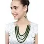 Aheli Kundan Pearl Long Multi Layered Necklace Earrings Set Indian Wedding Jewelry for Women