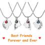 SIVITE Best Friends Forever and Ever Necklace with Crystal Broken Heart Charm Pendant Set Friendship Necklace