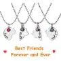 SIVITE Best Friends Forever and Ever Necklace with Crystal Broken Heart Charm Pendant Set Friendship Necklace
