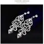 Big Vintage Diamond Mounted Silver Flower Teardrop Stunning Dangle Drop Chandelier Earrings for Women Girls