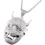 VANAXIN Devil Skull Pendant Necklace Evil Mask for Men Women AAA Iced Out CZ Inlay Jewelry Punk Hip Hop