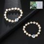 evil eye pearl bracelet for girl women, white bracelets pearl jewelry, Hand of Fatima Natural pearl stretch Handmade Turkish blue eyes bracelet