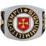AsAlways Knights Templar Crusaders Cross Ring Gold Stainless Steel Jewelry with Latin Engraving
