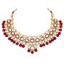 Aheli Ethnic Maroon Drop Beads Faux Kundan Necklace Earrings Bollywood Indian Fashion Party Jewelry Set for Women