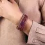 FANCY SHINY Leather Wrap Bracelet Boho Cuff Bracelets Crystal Bead Bracelet with Magnetic Clasp Jewelry Gifts for Women Teen Girls