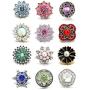 LOVGLISTEN 12pcs 20mm Snap Button Chunk Jewelry Charms Snap Bracelet Accessories for Women