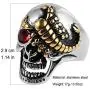 HZMAN Punk Rock Ruby Eyes Scorpion Skull Ring for Men Women Retro Gothic Stainless Steel Jewelry HZMAN Punk Rock Ruby Eyes Scorpion Skull Ring for Men Women Retro Gothic Stainless Steel Jewelry