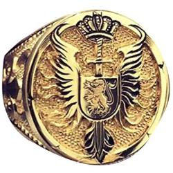 Lion Ring for Men, Norse Viking Lion Head Ring, Gold Lion Crown Ring, Gothic Sword Shield Wing Ring, Hip Hop Lion Signet Ring, Vintage Lion Totem Amulet Ring, Punk Animal Lion Jewelry Gift