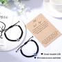 Yaomiao Evil Eye Necklace with Evil Eye Bracelet Set, 2 Pieces Amulet Lucky Bracelets with Card, 2 Pieces Evil Eye Pendant Necklaces Turkish Blue Necklace for Women Men Girls Boys