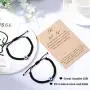 Yaomiao Evil Eye Necklace with Evil Eye Bracelet Set, 2 Pieces Amulet Lucky Bracelets with Card, 2 Pieces Evil Eye Pendant Necklaces Turkish Blue Necklace for Women Men Girls Boys