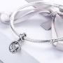 BAMOER 925 Sterling Silver Feathers Angel Wing Heart Shape Charm Bead Fit Bracelet Necklace
