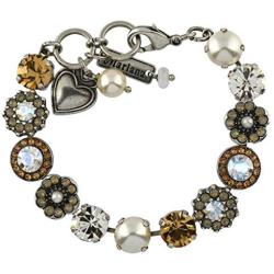 Mariana Jewelry Champagne and Caviar Bracelet, Silver Plated with Crystal, Nature Collection MAR-B-4045_1 3911 SP