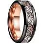 NUNCAD Mens 8mm Black Tungsten Carbide Wedding Ring Celtic Tungsten Ring Celtic Dragon Inlay Polished Finish Size 5-15 NUNCAD Mens 8mm Black Tungsten Carbide Wedding Ring Celtic Tungsten Ring Celtic Dragon Inlay Polished Finish Size 5-15