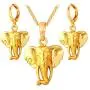 Lucky Elephant Pendant 18k Gold Plated/Platinum Plated Rhinestone Crystal Necklace