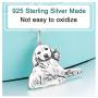 925 Sterling Silver DIY Personalized Pet Cat Dog Tag Necklace Text Engravable Name Picture 16 Shapes Customized from Photo for Women Men Kids