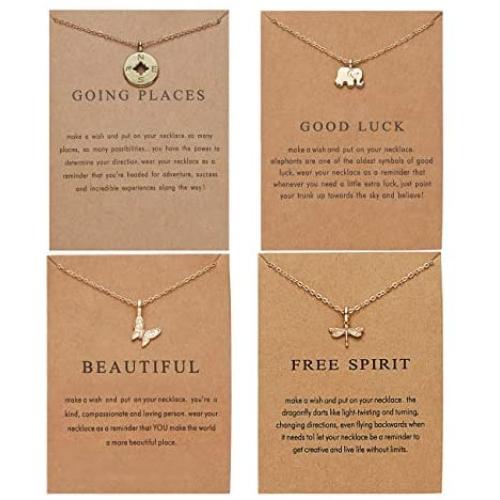 ZYJLM 6 Pcs Friendship Necklaces for Girls Dainty Best Friends Necklaces Cute Gold Cat Angel Bar Sun Hummingbird Meaningful Necklace Jewelry Gift for Women Girlfriend