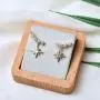Cathercing Gold Ear Jackets for Women Girls Minimalist Crystal Star Earrings Studs Simple Hypoallergenic Earrings Lightweight Earrings Modern Jewelry Daily for Gift (gold)