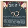 Dear Ava Daughter Necklace: Gift for Daughter, Daughter Jewelry, Mother Daughter, 2 Asymmetrical Circles (Rose-Gold-Plated-Brass, NA)