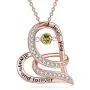 TOUPOP Infinity Heart Necklace with Beating Birthstone Sterling Silver I Love You Always and Forever Pendant Necklace Mothers Day Jewelry Gifts for Women Mom Friend Wife Birthday