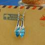 Latigerf Womens Teardrop Shaped Long Dangle Earring White Gold Plated made with Swarovski Crystal Blue