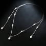 FXmimior Bridal Jewelry Backdrop Necklace Rhinestone Jewelry for Wedding